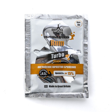 Turbo yeast alcohol BragMan "RUM TURBO" (72 gr) в Владикавказе